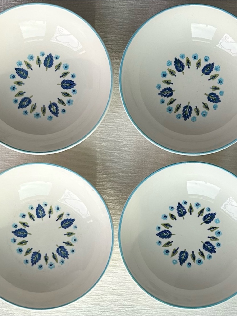 (4) VINTAGE marcrest alpine swiss chalet small dessert bowls excellent ⭐️